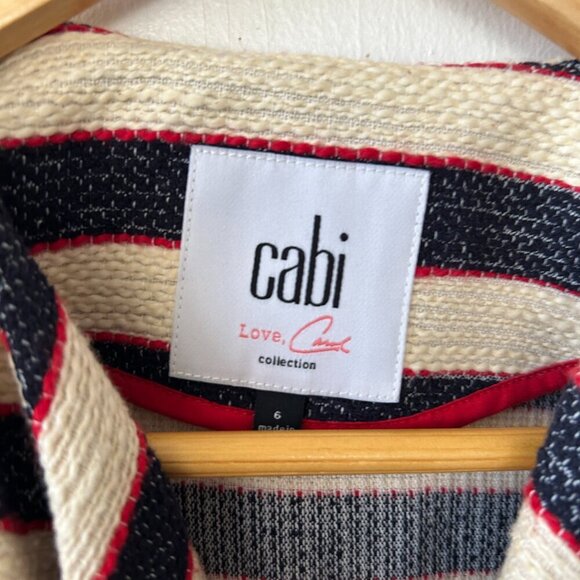 CABI Love Carol Collection Cruise Jacket Womens 6 Nautical Stripe Style #5094 - Picture 3 of 5